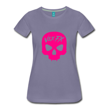 Neon Pink Skull T - washed violet