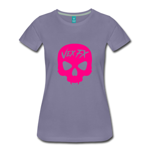 Neon Pink Skull T - washed violet