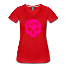 Neon Pink Skull T - red