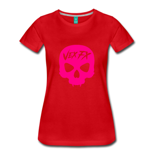 Neon Pink Skull T - red