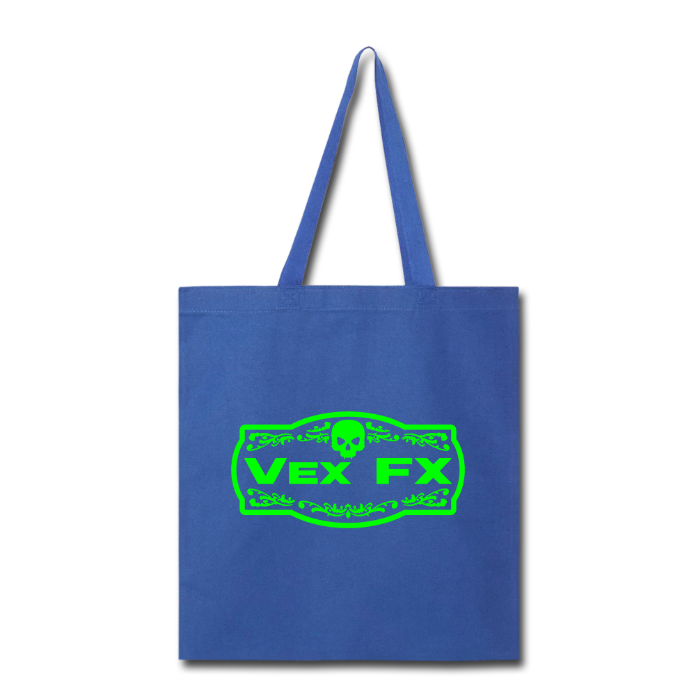 Neon Green Logo Tote - royal blue