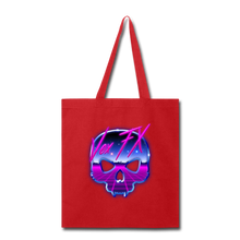 80s Synthwave Skull Tote - red