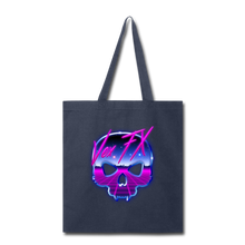 80s Synthwave Skull Tote - navy