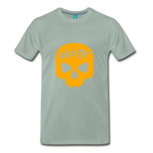 Neon Orange Skull - steel green