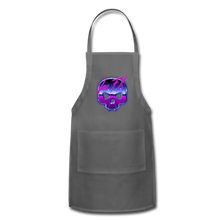 80s Synthwave Skull Apron - charcoal