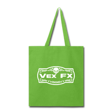 White Logo Tote - lime green