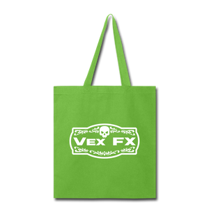 White Logo Tote - lime green