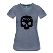 Black Skull T - heather blue