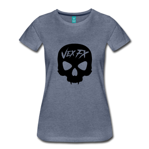 Black Skull T - heather blue