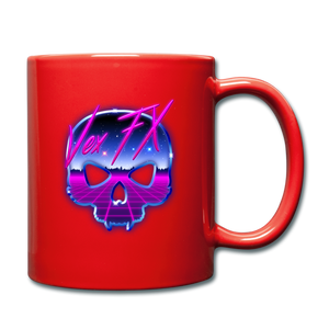 80s Synthwave Skull Mug - red