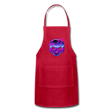 80s Synthwave Skull Apron - red