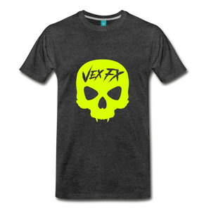 Neon Yellow Skull - charcoal gray