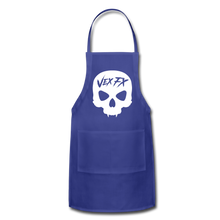 White Skull Apron - royal blue