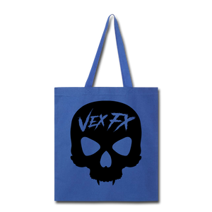 Black Skull Tote - royal blue