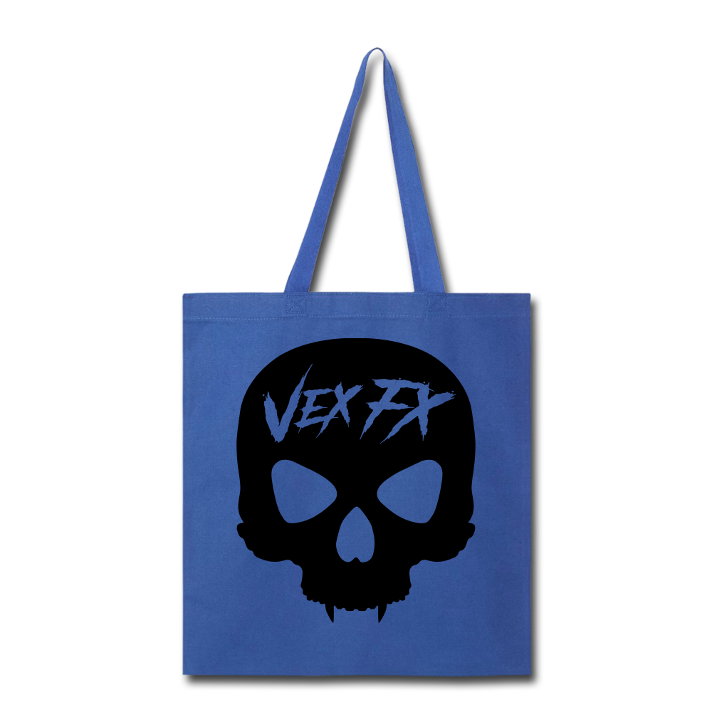 Black Skull Tote - royal blue