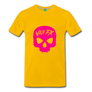 Neon Pink Skull - sun yellow