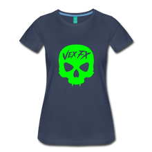 Neon Green Skull T - navy