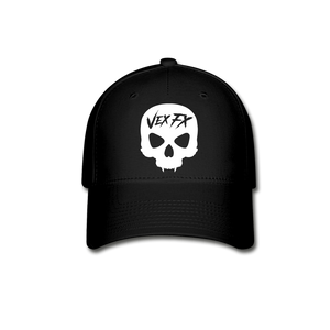 White Skull Flexfit Cap - black