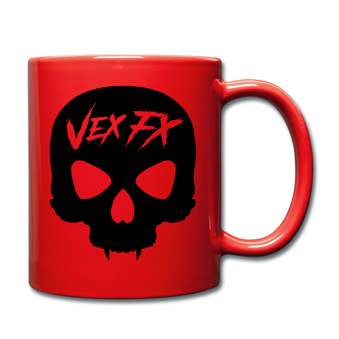 Black Skull Mug - red