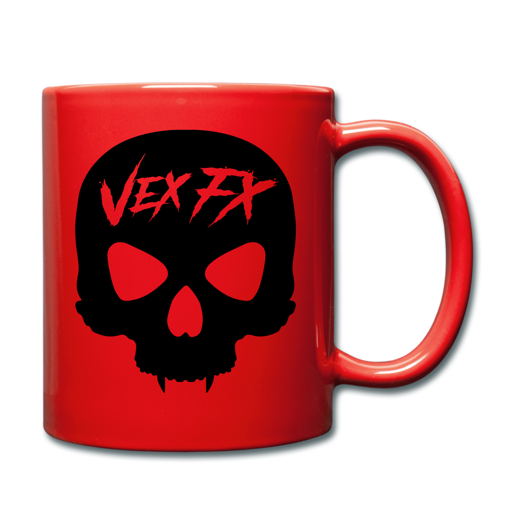 Black Skull Mug - red