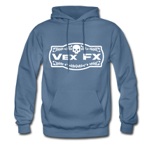 White Logo Hoodie - denim blue