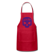 Purple Skull Apron - red