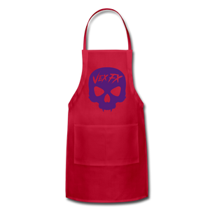 Purple Skull Apron - red