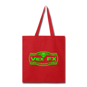 Neon Green Logo Tote - red