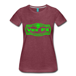 Neon Green Logo T - heather burgundy