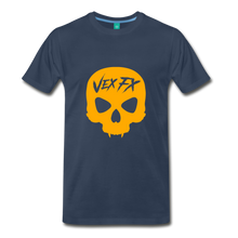 Neon Orange Skull - navy