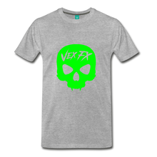 Neon Green Skull - heather gray