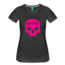 Neon Pink Skull T - charcoal gray