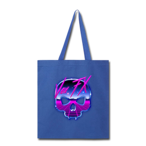 80s Synthwave Skull Tote - royal blue