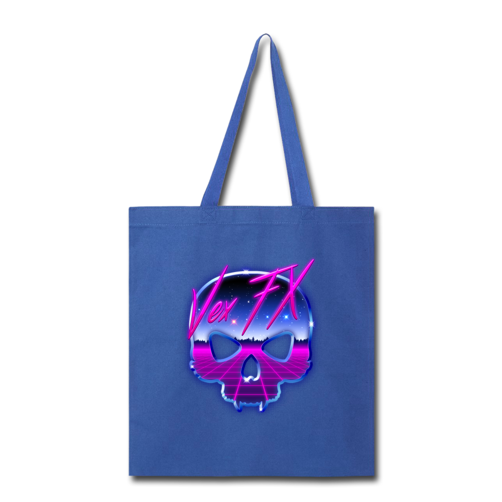 80s Synthwave Skull Tote - royal blue