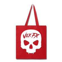 White Skull Tote - red