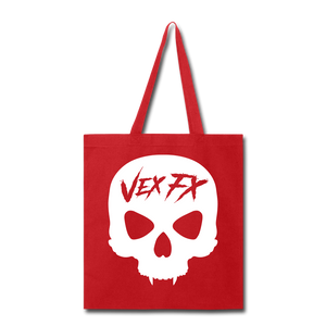 White Skull Tote - red