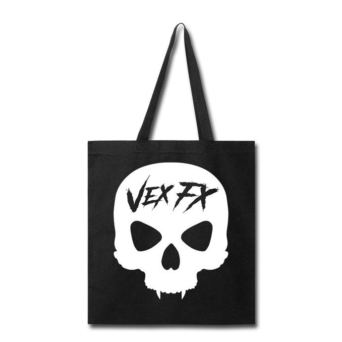 White Skull Tote - black