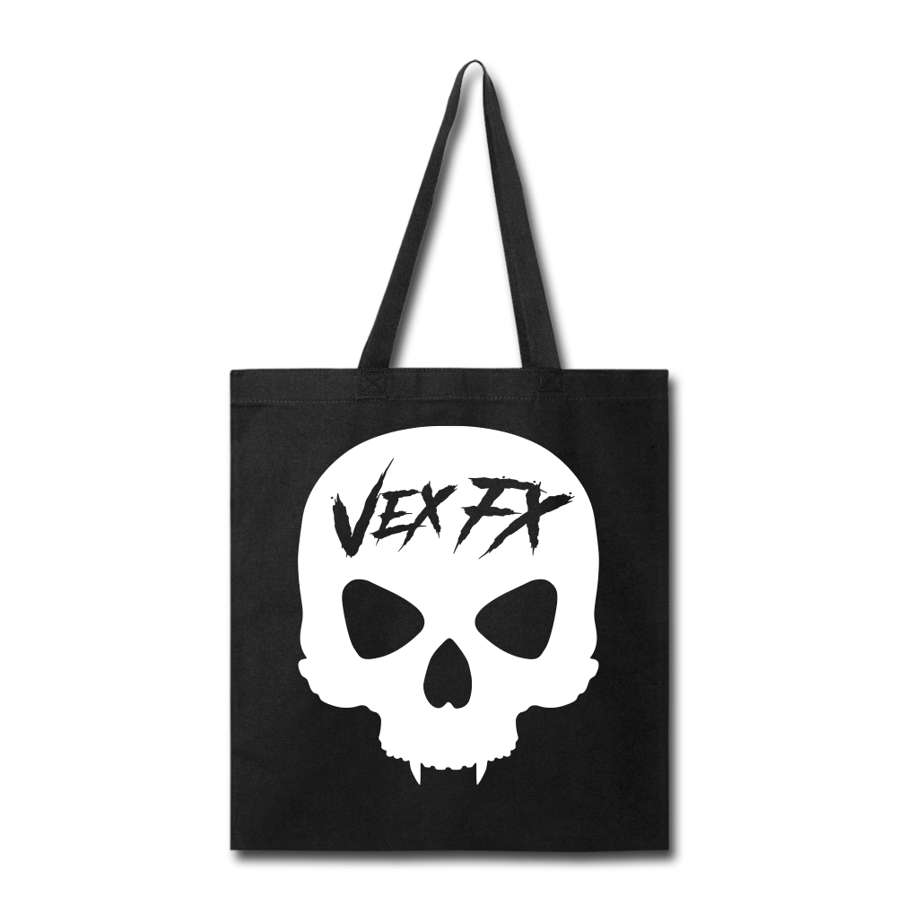 White Skull Tote - black