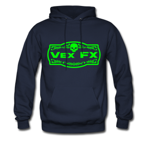 Neon Green Logo Hoodie - navy