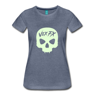 Glow In The Dark Skull T - heather blue