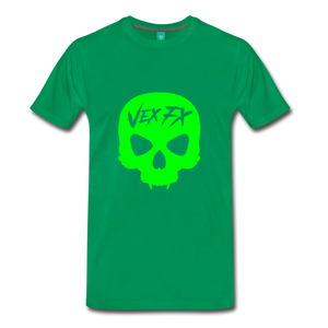 Neon Green Skull - kelly green