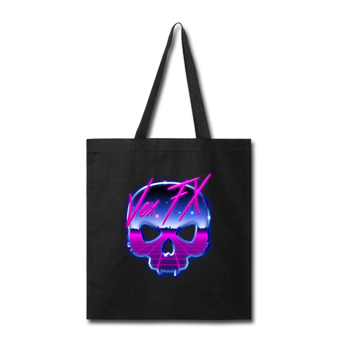 80s Synthwave Skull Tote - black