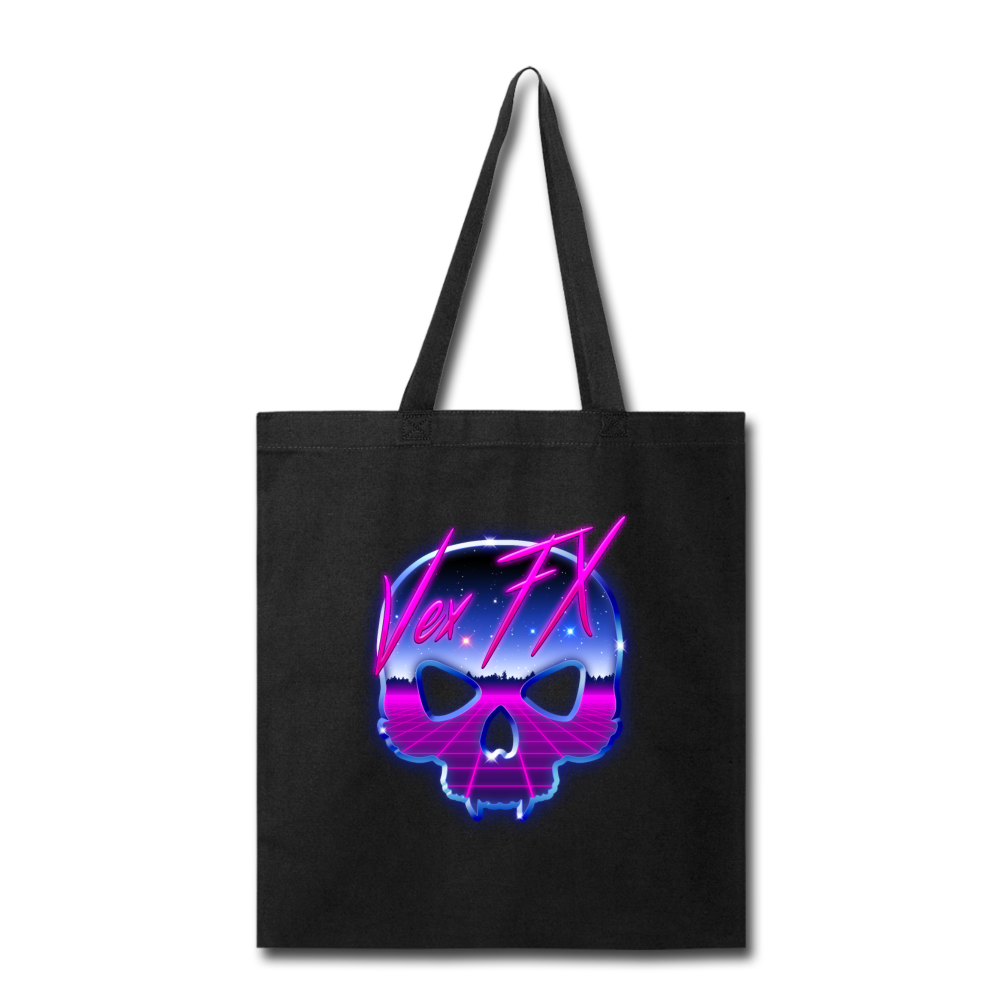 80s Synthwave Skull Tote - black