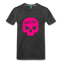 Neon Pink Skull - charcoal gray