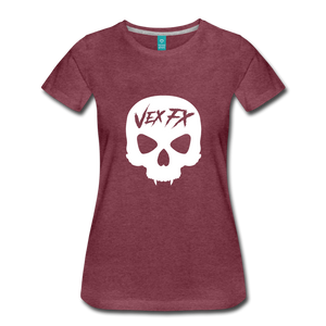 White Skull T - heather burgundy