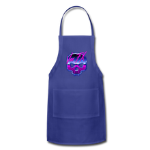 80s Synthwave Skull Apron - royal blue