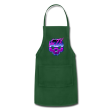 80s Synthwave Skull Apron - forest green