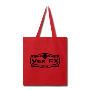 Black Logo Tote - red