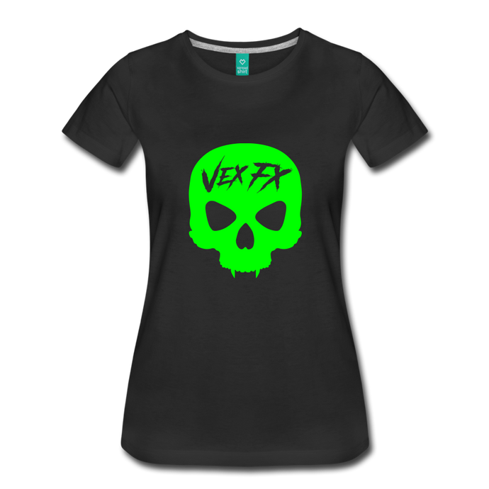 Neon Green Skull T - black