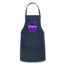 80s Synthwave Skull Apron - navy